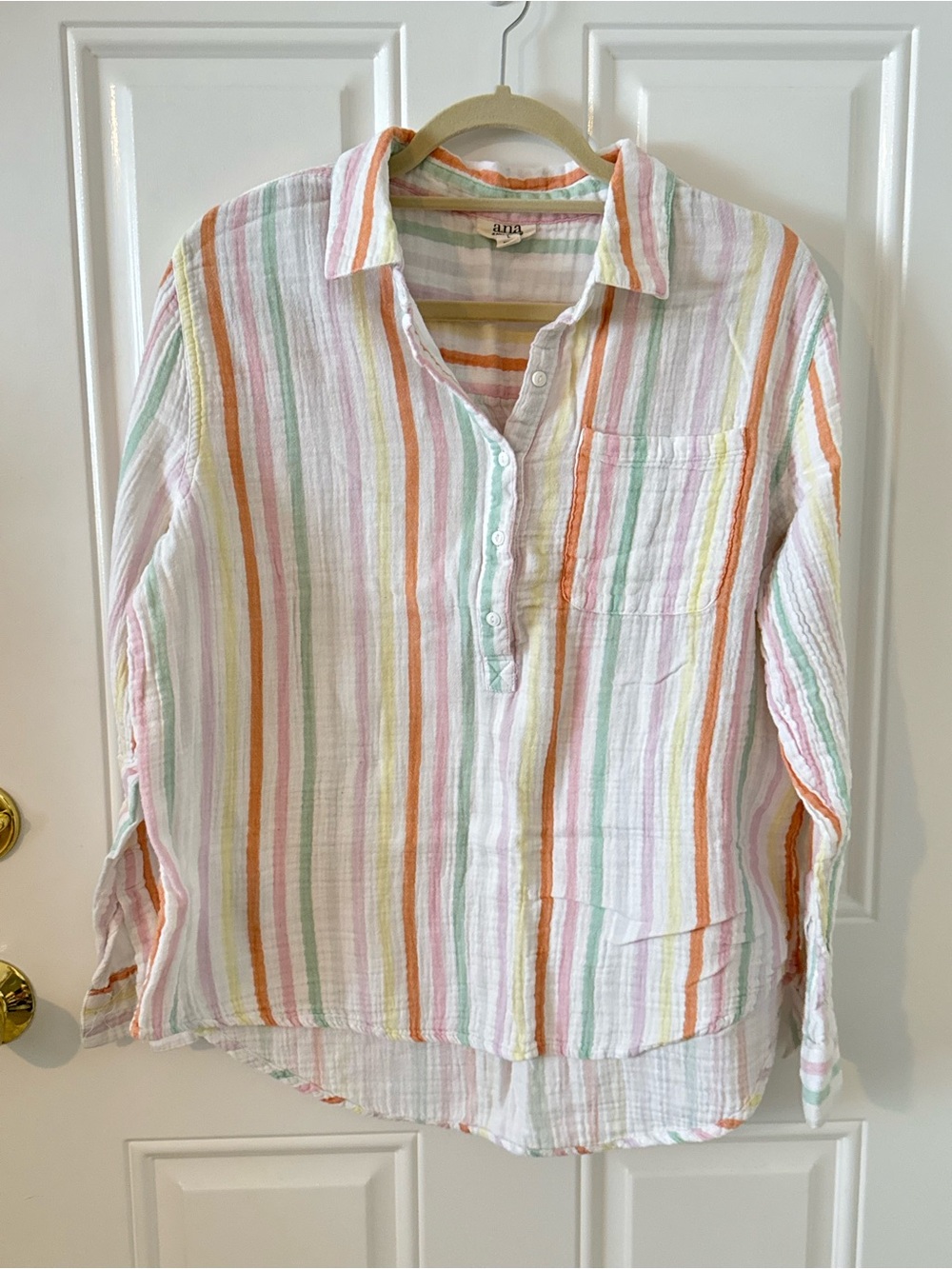 a.n.a Pastel Multicolor Striped Button-Down Shirt